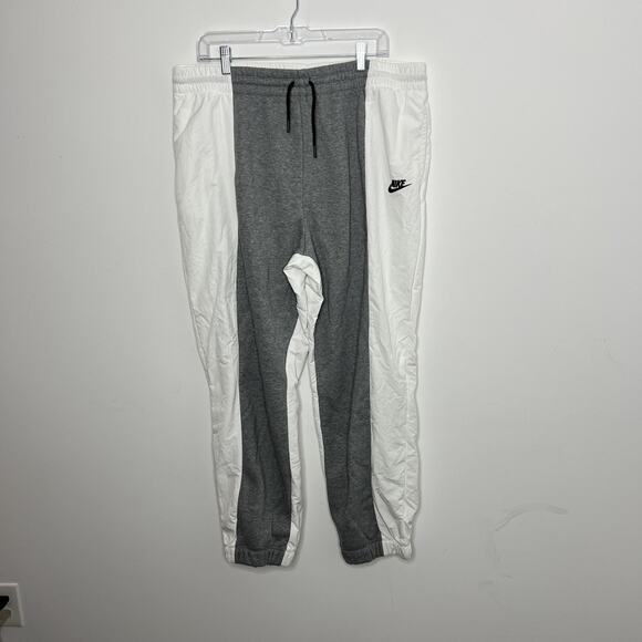 Nike Pants Mens XL Gray White CJ2048-091 Joggers Hybrid Track Sweat Windbreaker - Picture 1 of 13